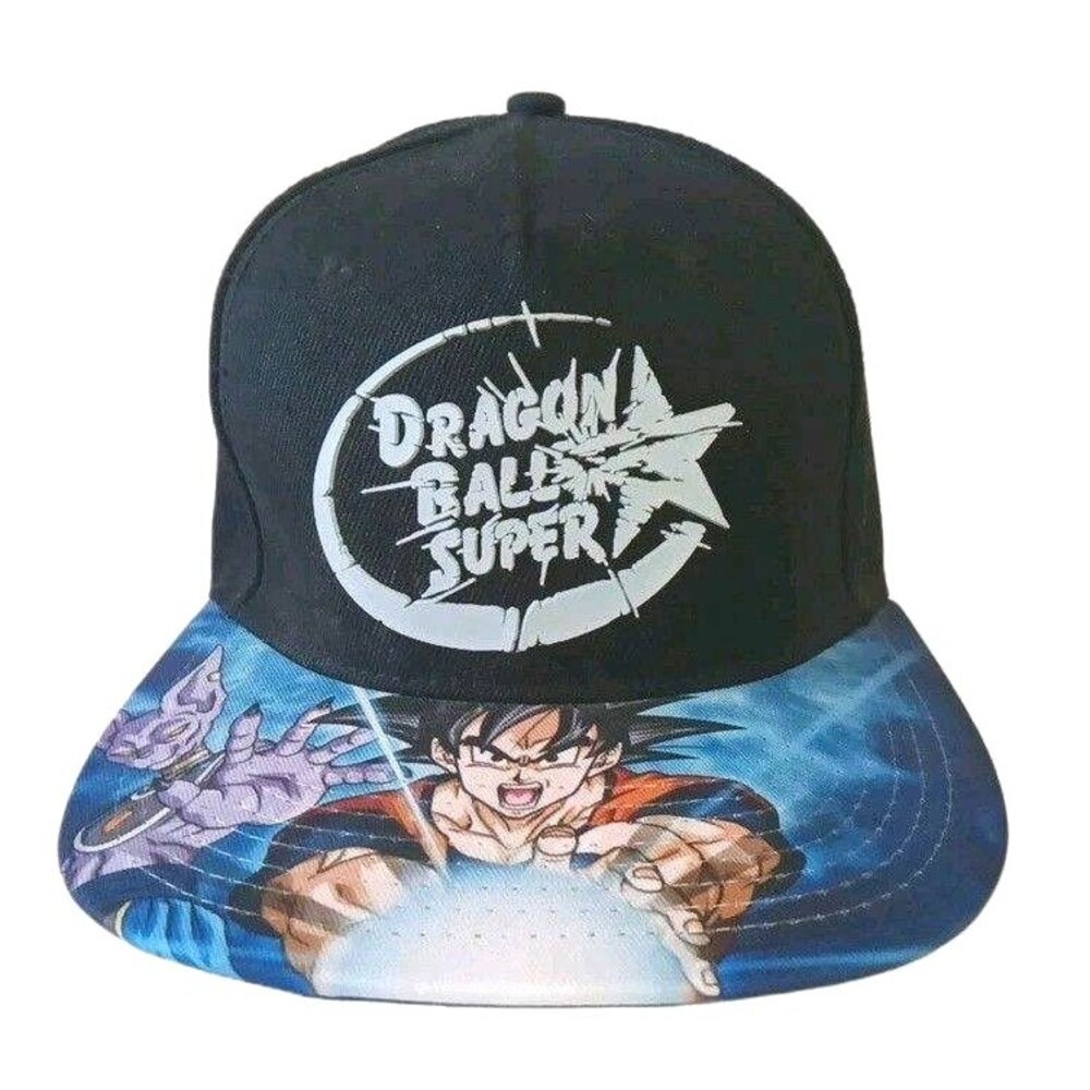Licensed Dragonball Z Super Black Blue Snapback Hat Bioworld Funimation NWOT